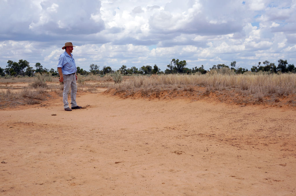 Ray Thompson showing level of erosion